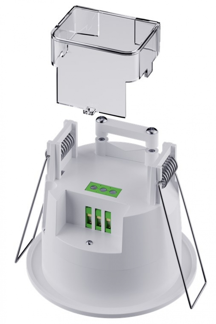 Goobay Infraröd rörelsedetektor för infälld montering i taket, 360°-detektion, 6 m räckvidd, för inomhusbruk (IP20), LED-anpassad