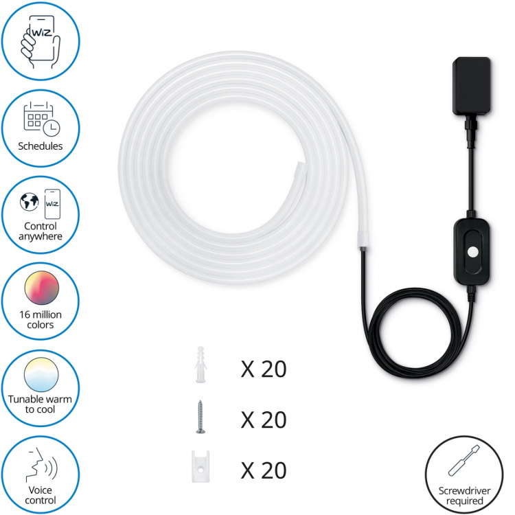 WiZ RGBW-Lightstrip Utomhus 5m WiZ RGBW-Lightstrip Utomhus 5m