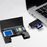 LogiLink Minneskortsläsare USB-C + USB-A MicroSD - och SD-kort inkl. förvaring