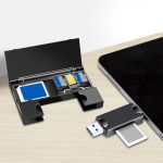 LogiLink Minneskortsläsare USB-C + USB-A MicroSD - och SD-kort inkl. förvaring