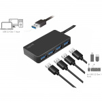 LogiLink USB 3.0-hub (3.2 Gen1) 4 USB-A-portar