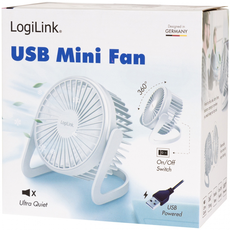 LogiLink USB-fläkt Ø12,7 cm Vit LogiLink USB-fläkt Ø12,7 cm Vit