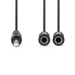 Nedis Stereo Audio kabel | 6.35 mm Hanstik | 2x 6.35 mm Hunstik | Nikkelplateret | 0.20 m | Runde | Box