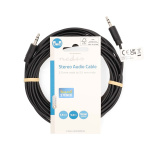 Nedis Stereo Audio kabel | 3.5 mm Hanstik | 3.5 mm Hanstik | Nikkelplateret | 5.00 m | Runde | Sort | Label