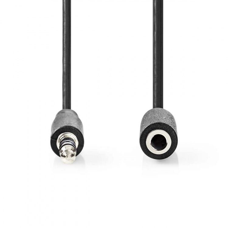 Nedis Stereo Audio kabel | 3.5 mm Hanstik | 3.5 mm Hunstik | Nikkelplateret | 1.00 m | Runde | Sort | Label