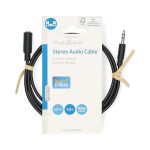 Nedis Stereo Audio kabel | 3.5 mm Hanstik | 3.5 mm Hunstik | Nikkelplateret | 1.00 m | Runde | Sort | Label
