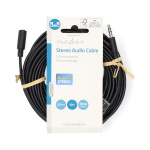 Nedis Stereo Audio kabel | 3.5 mm Hanstik | 3.5 mm Hunstik | Nikkelplateret | 10.0 m | Runde | Sort | Label