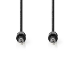 Nedis Stereo Audio kabel | 6.35 mm Hanstik | 6.35 mm Hanstik | Nikkelplateret | 2.00 m | Runde | Sort | Label