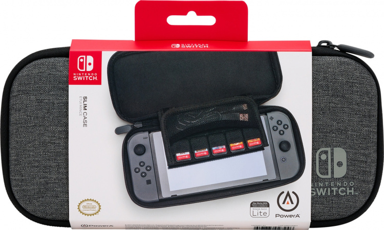 PowerA Slim Case Charcoal beskyttelsesetui, Nintendo Switch