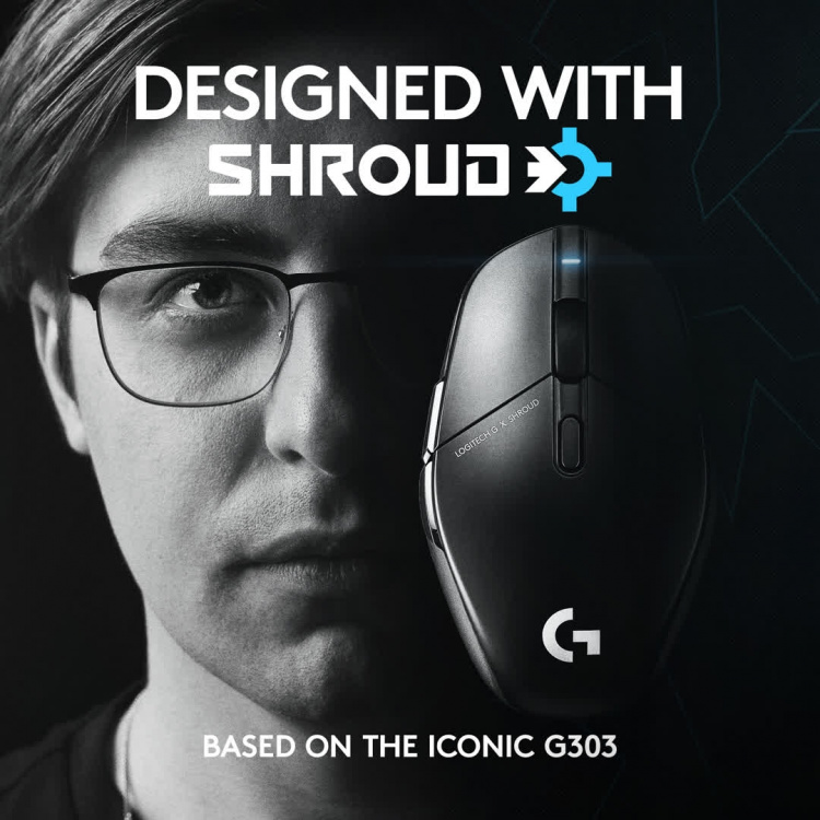 Logitech G303 Shroud Edition Wireless Gaming Mouse, Black
