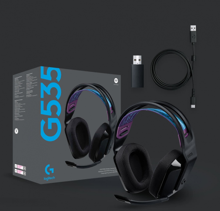 Logitech G535 LIGHTSPEED Wireless Gaming Headset, Black