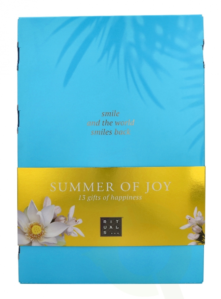 Rituals Summer Of Joy Set - Limited Edition 805 ml Anti-Persp. Spray 50ml/Foam 125ml/Hand Mask 70ml/Parf. d\'Interieur 50ml/Candle 25gr/Sleep Pillow&Body Mist 20ml/Bracelet 2x/Foam. SG 50ml/Foam. SG 200ml/Travel-Soleil d\'Or 15ml/Body Cr 100ml/Shamp & Body 