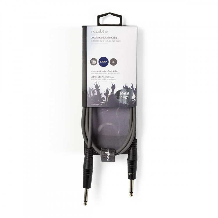 Nedis Mono Audio kabel | 6.35 mm Hanstik | 6.35 mm Hanstik | Nikkelplateret | 1.50 m | Runde | PVC