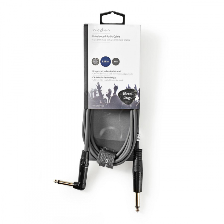 Nedis Mono Audio kabel | 6.35 mm Hanstik | 6.35 mm Hanstik | Nikkelplateret | 3.00 m | Runde | PVC