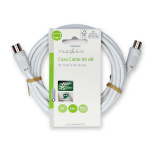 Nedis Coax Cable | IEC (Coax) Han | IEC (Coax) Hun | Nikkelplateret | 90 dB | 75 Ohm | Dobbelt afskærmet | 3.00 m | Runde | PVC | Hvid | Label