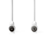 Nedis Coax Cable | IEC (Coax) Han | IEC (Coax) Hun | Nikkelplateret | 120 dB | 75 Ohm | Quad Skærmet | 5.00 m | Runde | PVC | Hvid | Label