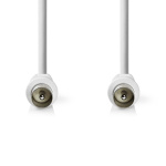 Nedis Coax Cable | IEC (Coax) Han | IEC (Coax) Han | Nikkelplateret | 90 dB | 75 Ohm | Dobbelt afskærmet | 3.00 m | Runde | PVC | Hvid | Label