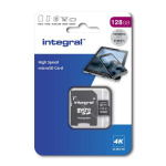 Integral 128 GB højhastigheds microSDHC/XC V30 UHS-I U3 hukommelseskort