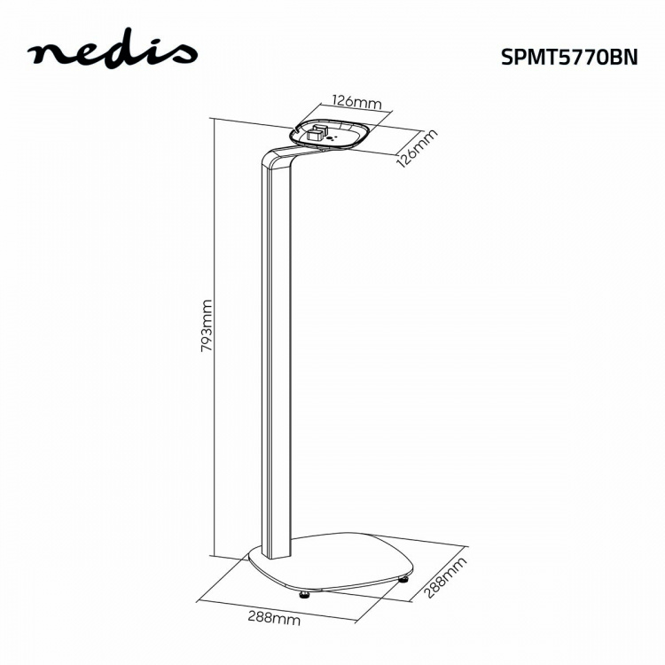 Nedis Speaker Mount | Kompatibel med: Sonos® One SL™ / Sonos® One™ / Sonos® PLAY:1™ | Stand | 10 kg | Fast | Metal / Træ | Brun / Sort