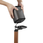 Nedis Speaker Mount | Kompatibel med: Sonos® One SL™ / Sonos® One™ / Sonos® PLAY:1™ | Stand | 10 kg | Fast | Metal / Træ | Brun / Sort