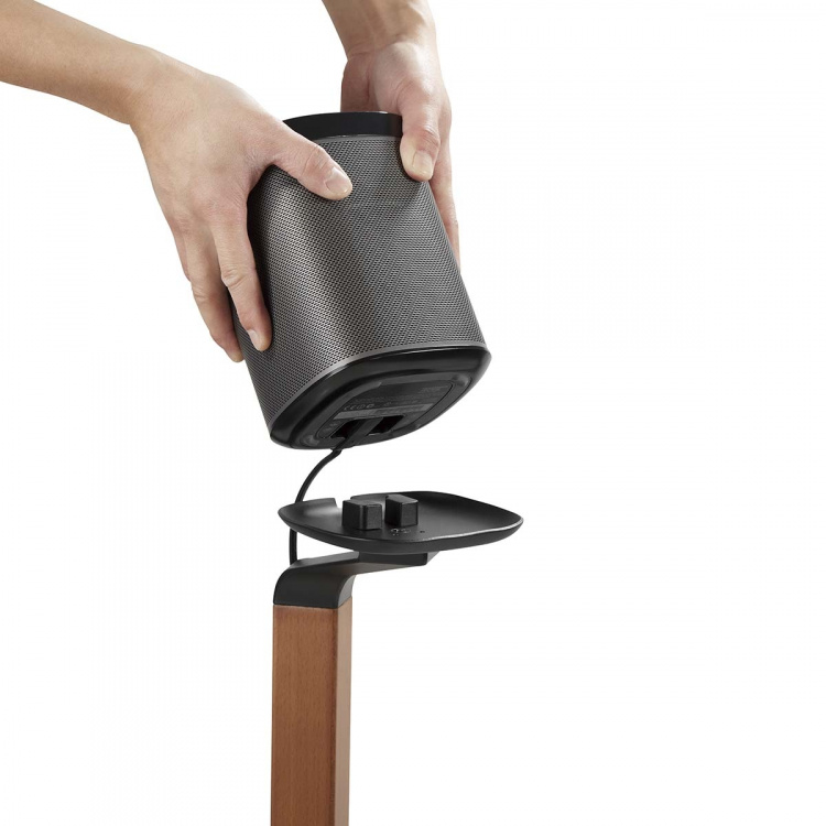 Nedis Speaker Mount | Kompatibel med: Sonos® One SL™ / Sonos® One™ / Sonos® PLAY:1™ | Stand | 10 kg | Fast | Metal / Træ | Brun / Sort