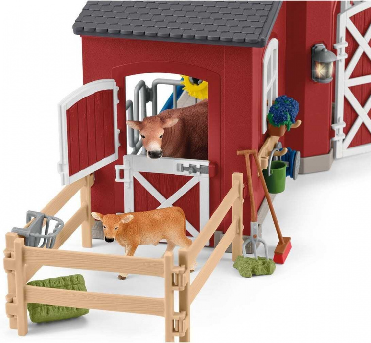 Schleich Farm World 42606 - Stor lada med djur och tillbehör