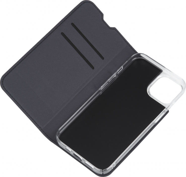 FoneKit BookCase skyddsfodral, iPhone 15, svart FoneKit BookCase skyddsfodral, iPhone 15, svart