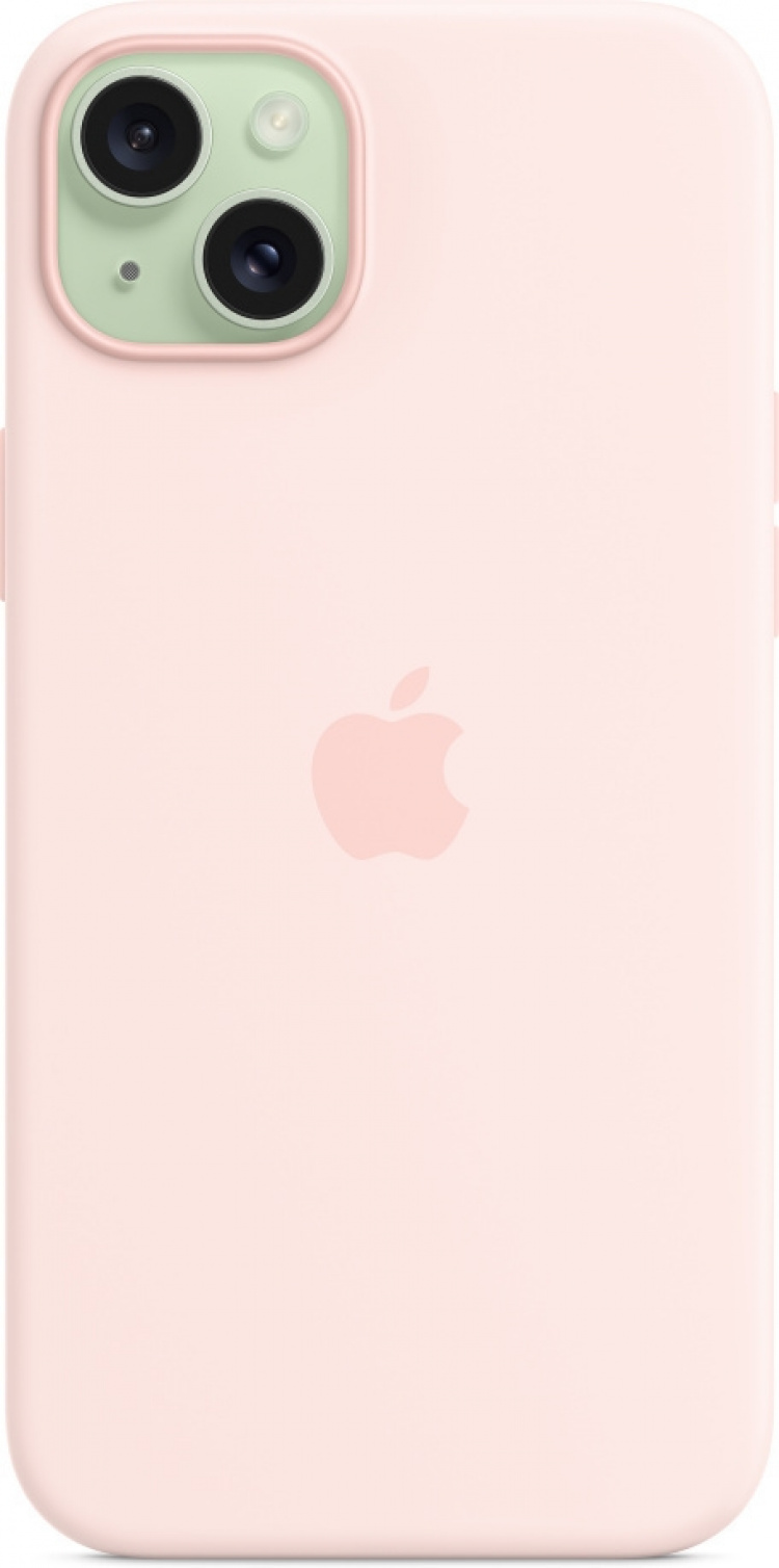 Apple iPhone 15 Plus silikonfodral med MagSafe, rosa