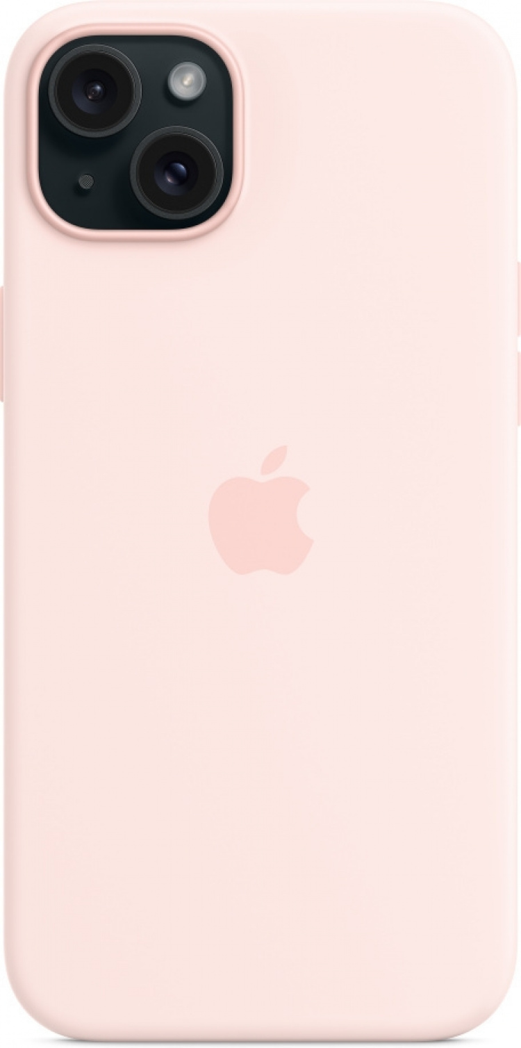 Apple iPhone 15 Plus silikonfodral med MagSafe, rosa