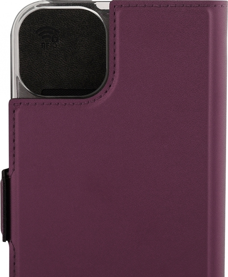 Wave BookCase -skyddshölje, MagSafe-kompatibel, iPhone 15 Plus, smoky sangria