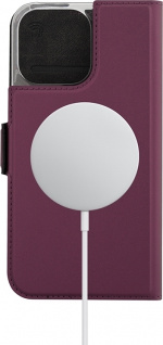 Wave BookCase -skyddshölje, MagSafe-kompatibel, iPhone 15 Pro Max, rökig sangria