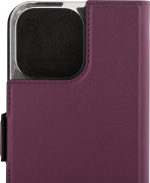 Wave BookCase -skyddshölje, MagSafe-kompatibel, iPhone 15 Pro Max, rökig sangria