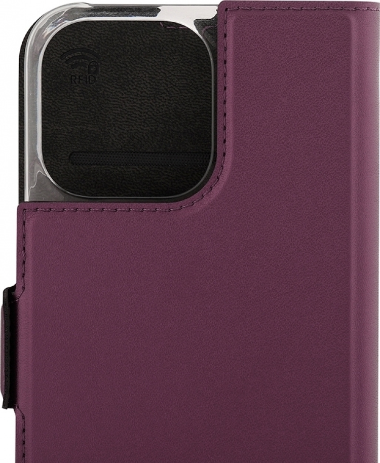 Wave BookCase -skyddshölje, MagSafe-kompatibel, iPhone 15 Pro Max, rökig sangria