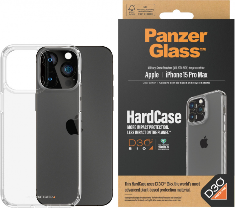 PanzerGlass HardCase med D3O-skyddshölje, iPhone 15 Pro Max