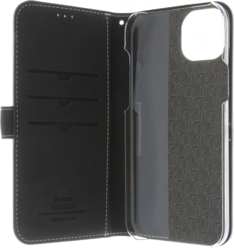 Insmat Exclusive Flip Case plånboksfodral, iPhone 15, vit