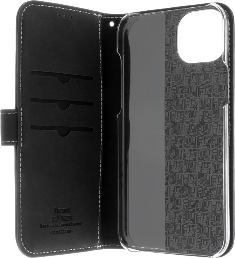 Insmat Exclusive Flip Case plånboksfodral, iPhone 15 Plus, svart