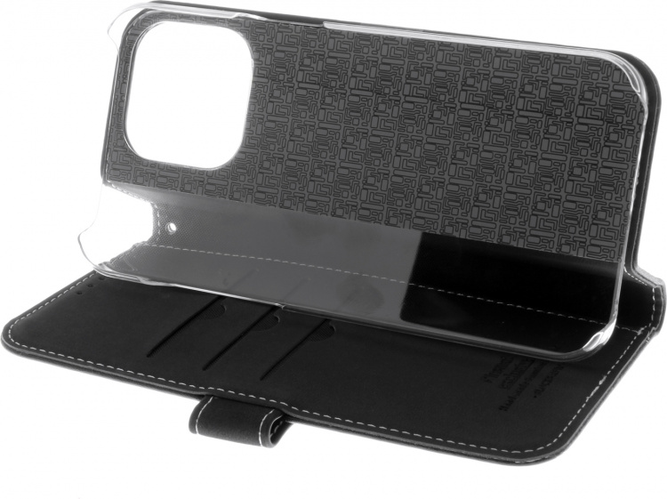 Insmat Exclusive Flip Case -plånboksfodral, iPhone 15 Pro Max, svart