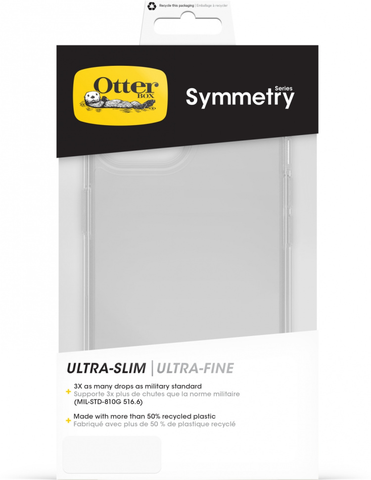 Otterbox Symmetry Clear -skyddsfodral, iPhone 15 / 14 / 13, genomskinligt  Otterbox Symmetry Clear -skyddsfodral, iPhone 15 / 14 / 13, genomskinligt