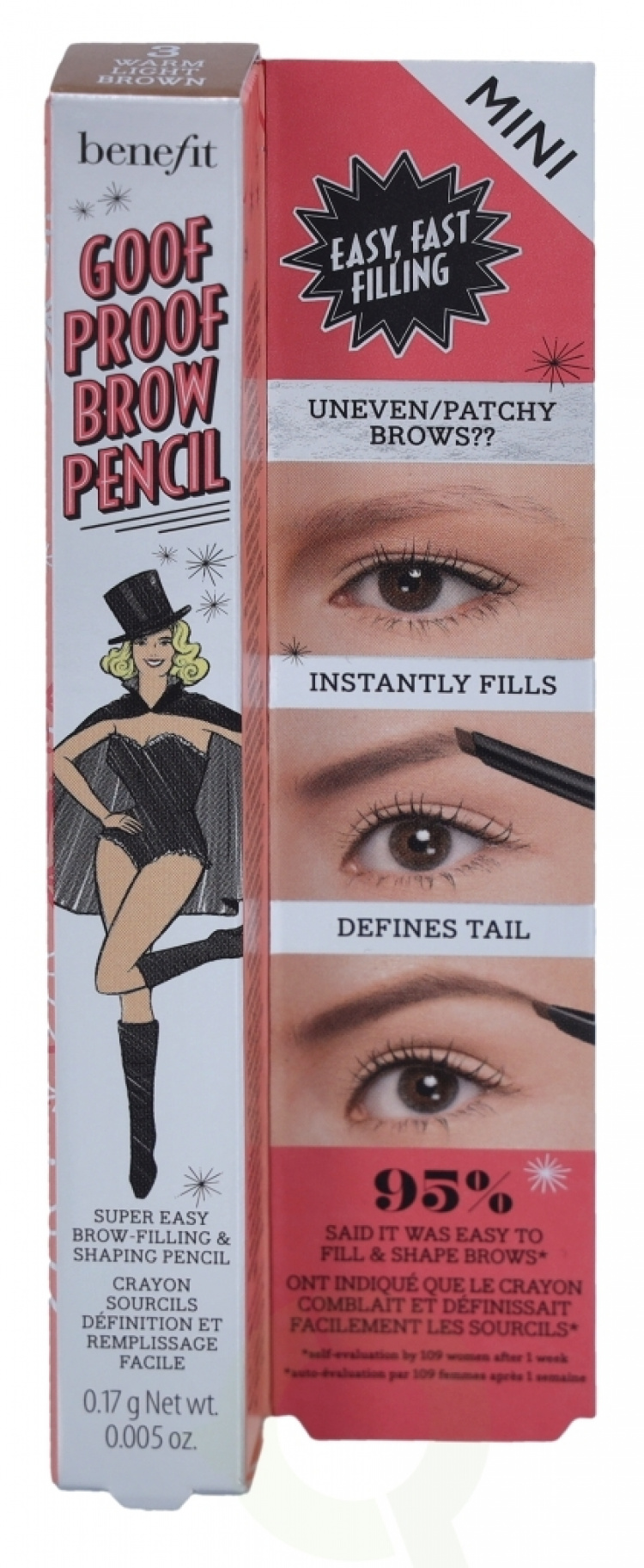 Benefit Goof Proof Mini Brow Shaping Pencil 0.17 gr #03 Warm Light Brown/12 HR Waterproof