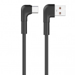 Maxlife MXUC-09 Vinklet kabel USB - USB-C 1,0 m 3A, sort Maxlife MXUC-09 Vinklet kabel USB - USB-C 1,0 m 3A, sort