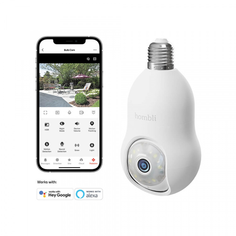 Hombli Smart Bulb Kamera Hvid Hombli Smart Bulb Kamera Hvid