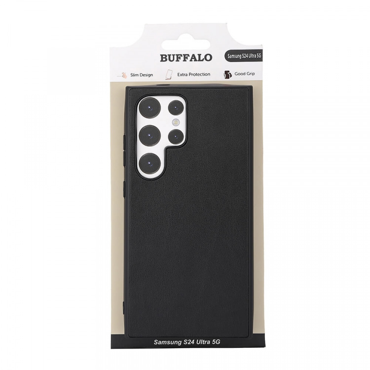 Buffalo Mobiltelefon cover PU Sort - Samsung S24 Ultra 5G
