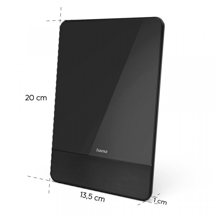 Hama Indendørs Antenne Pro 45 DAB+/DAB/DVB-T2/FM Flad Sort