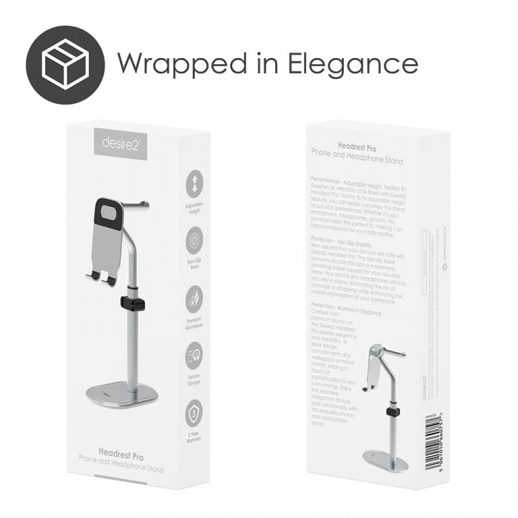 Desire2 Stander til Høretelefoner Mobiltelefon Sølv