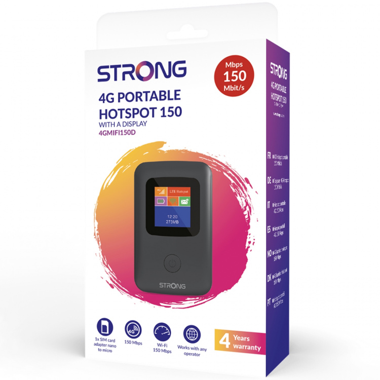 Strong 4G MiFi Hotspot WiFi 150 Mbit/s med display