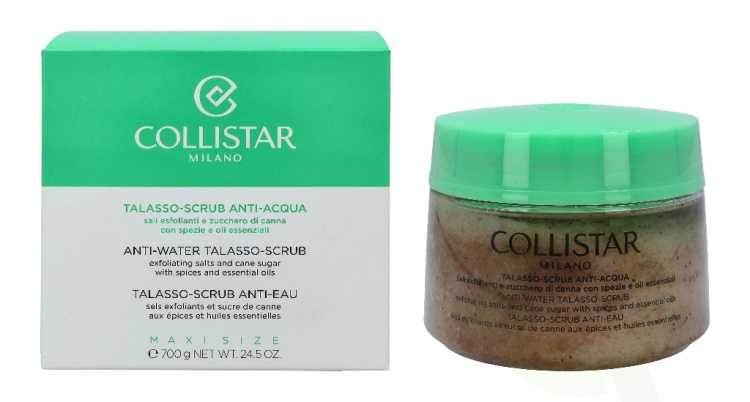 Collistar Anti-Water Talasso Scrub carton @ 1 jar x 700 gr With Spices And Essential Oils - Exfoliating Salts And Cane Sugar