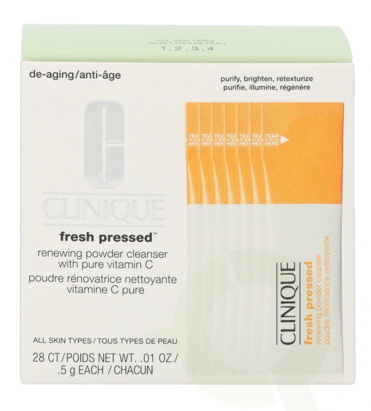 Clinique Fresh Pressed Renewing Powder Cleanser 14 gr 28X0,5Gr/All Skin Types