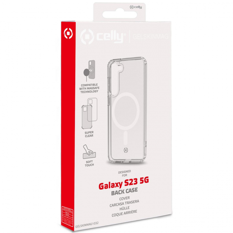 Celly Gelskinmag Magnetic TPU Cover Galaxy S23 5G / Enterprise Ed Transparent