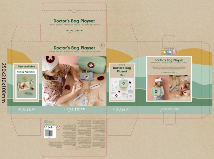 Little Dutch Puinen Doktorsväska, 13 delar