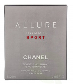 Chanel Allure Homme Sport Eau Extreme Giftset 60 ml Travel Spray Edp Spray 20ml/2x Refill Edp 20ml - Twist and Spray